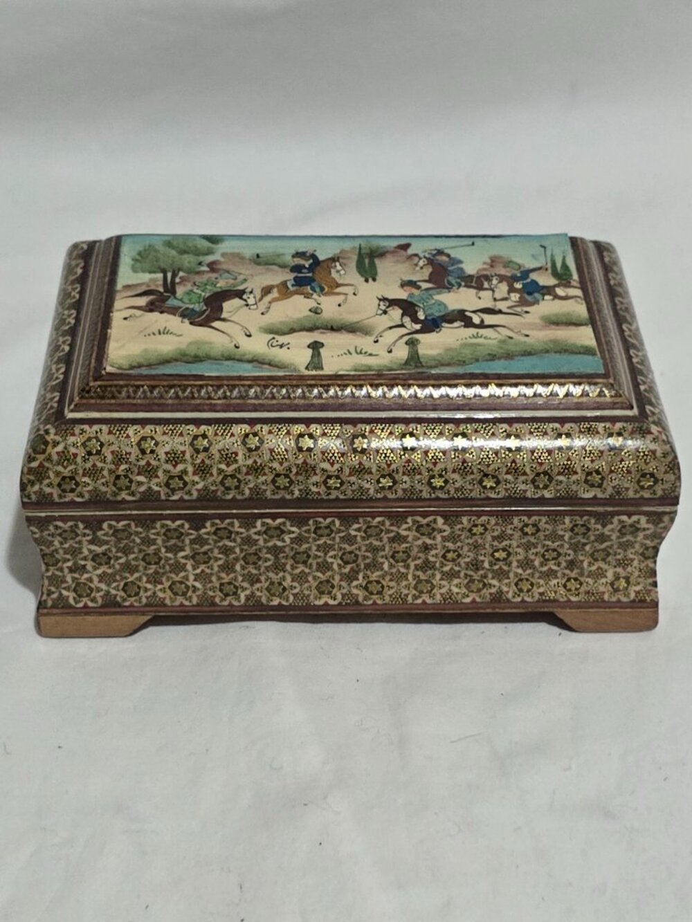 Persian Khatam Marquetry Jewelry Trinket Box
